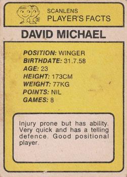 1981 Scanlens #164 David Michael Back